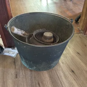Metal Bucket with Wooden Handle