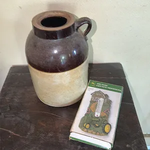 Brown and Cream Stoneware Jug