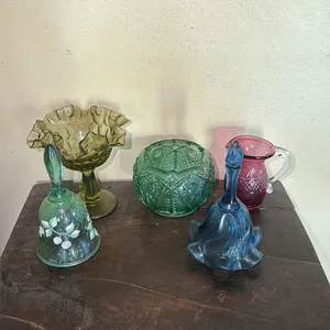 Glass Bell and Vase Set
