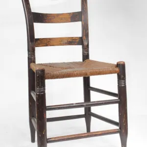 LADDERBACK CHAIR WITH RUSH SEAT.