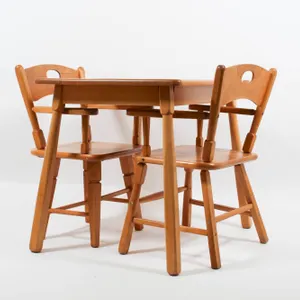 THREE-PIECE COLONIAL STYLE MAPLE CHILD'S DINING SET.