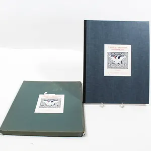 AMERICAN PRIMITIVE WATERCOLORS FOLIO WITH COLOR PRINTS.