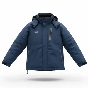 Blue DLGJPA Hooded Jacket with Fleece Lining, Size L