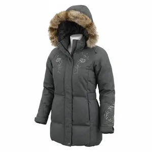 Cabela's Women's Gray Goose Down Parka with Faux Fur Trim