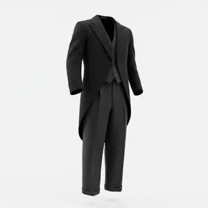 Black Tailcoat and Vest Ensemble