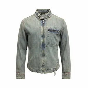 NEW Motor VJ MJK-Spun Large Denim Jacket with Distressed Details