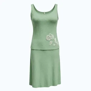 Vintage Gene Shelly’s Boutique International Beaded Dress with Floral Design – Size 8