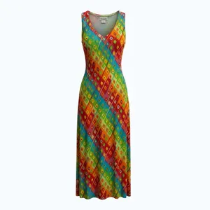 Tessuto Multicolor Sleeveless Rayon Dress, Size M NOS