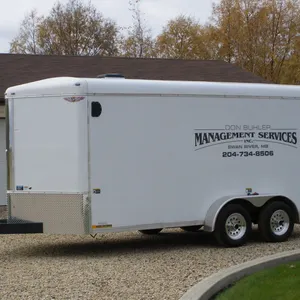 OFFICE/STORAGE enclosed 16’ trailer, MINT  (GST 5% & PST 7% charged)**** SN 4J6TC16288B105047 **** Previous owner. Don Buhler