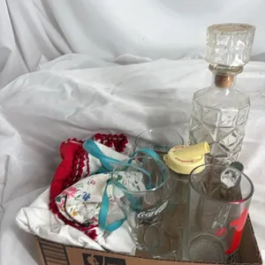 DECANTER-COKE GLASSES-APRINS-MISC