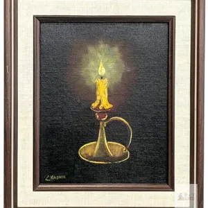 Vintage Signed C. Kosnik Painting on Canvas Board, Framed, 11.5" × 13.5"