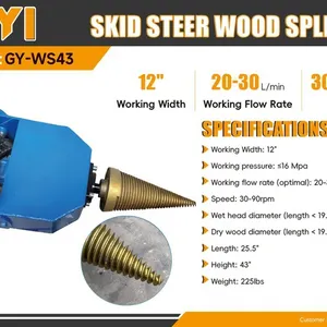 2026 GIYI GY-WS43 12 in Mini Skid Steer Log Splitter (Unused)