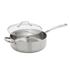 GREENPAN TRI-CLAD STAINLESS STEEL COVERED SAUTE PAN -U