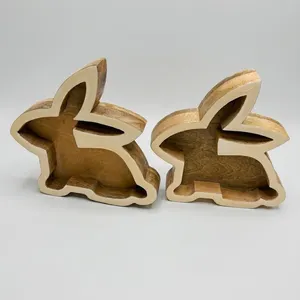WOODEN BUNNY WITH ENAMEL FINISH -N