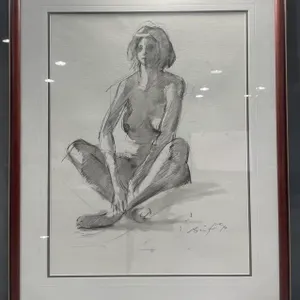 WATERCOLOUR AND INK 'PORTRAIT OF A WOMAN'