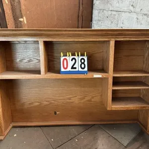 Wooden Desk Top Hutch w/ Storage Shelves