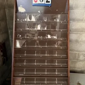 Upright Wooden Brochure Holder w/ 45-Plastic 5 1/2