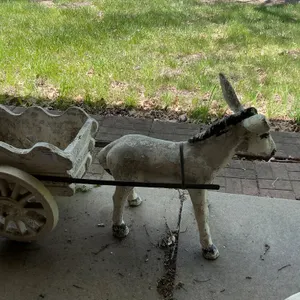 Concrete Donkey Cart Planter