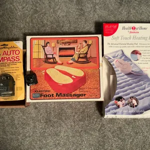 Auto Compass, Foot Massager, and Heating Pad Set