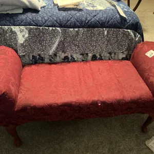 Red Upholstered Bench