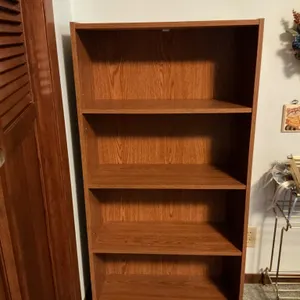 Four-Shelf Wood Bookcase