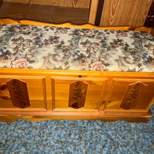 Wood Storage Bench with Cushion