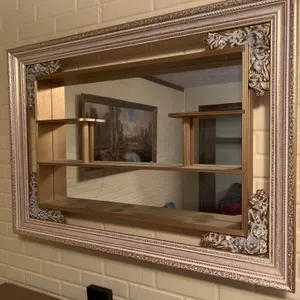 Framed Mirror with Shelves