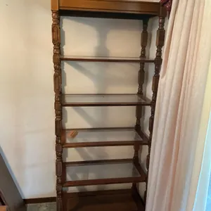 Wood and Glass Etagere