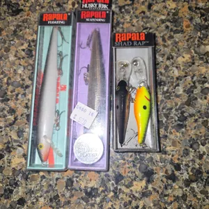 3- Rapala Husky H13 Lure  Black Silver