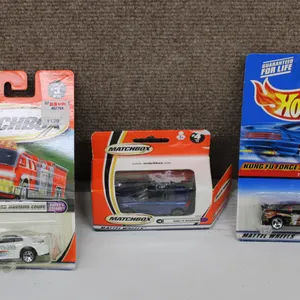 3 Sealed Die-Cast Cars: Matchbox and Hot Wheels Models