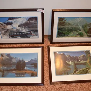 4 Framed Prints of Banff, Jasper, Maligne Lake, Moraine Lake