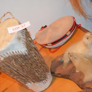 Decorative Drum, Rattle, Seals, Water Pouch