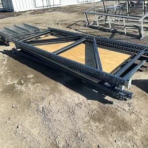 4) 10’x48” Pallet racking uprights w/ mesh wire shelves & 10’ crossbars