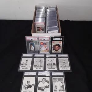 1900's-80's 100 Card Graded Lot Mantle Mays Aaron