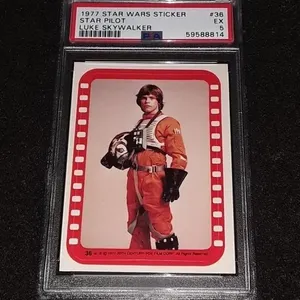 1977 Star Wars Sticker PSA 5 Satr Pilot Luke Skywa