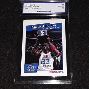 Michael Jordan 1991 Hoops #9 All Star MVP GEM MT 1