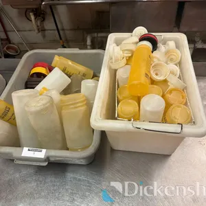 PLASTIC SQUEEZE BOTTLES IN (2) TUBS LOT