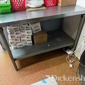 STAINLESS STEEL TABLE with lower shelf-approximate
