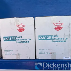 CASES OF C681B PLASTIC CONTAINERS AND LIDS, QTY(2)