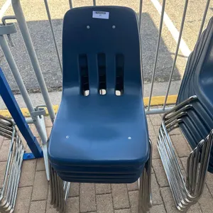 VIRCO BLUE PLASTIC STACK CHAIRS, QTY (5)