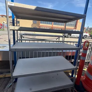 METAL STORAGE RACK ON CASTERS