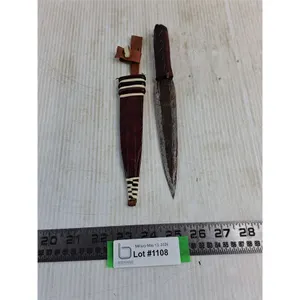 Handmade African 6" Fixed Blade Knife & Leather Scabbard