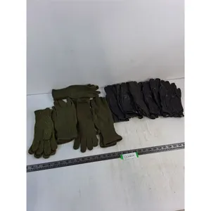 (5) Pairs of Black Leather Gloves & Wool Liners