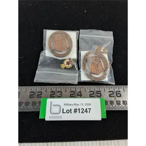 (2) WW2 Saskatchewan Veteran's Civil Security Corp Brass Badges