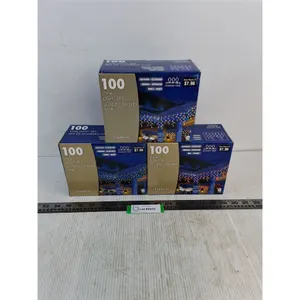 (3) NOS "Holiday Time" Boxes of 100-Light Icicle Lights