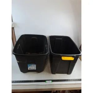(2) Storage Bins - No Lids - Sizes Pictured - Pickup Only