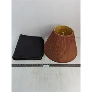 Faux Leather Portfolio Binder, Brown Lampshade (cracked) - 16" Diameter x 10.5" High -PICK UP ONLY