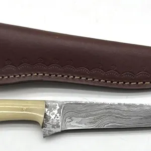 Custom Damascus Blade Knife with Sheath