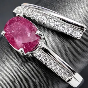 1 t Genuine Ruby & Silver Ring