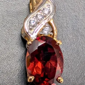 Genuine Garnet & Silver Pendant